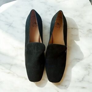 Aquatalia Women's Black Suede Heels Loafers